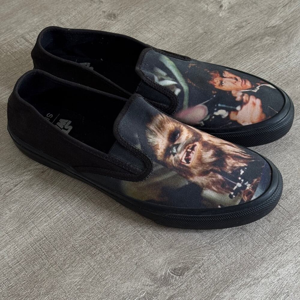 Sperry X Star Wars Men's Cloud Slip-on Han and Chewie Sneakers Black Size 10